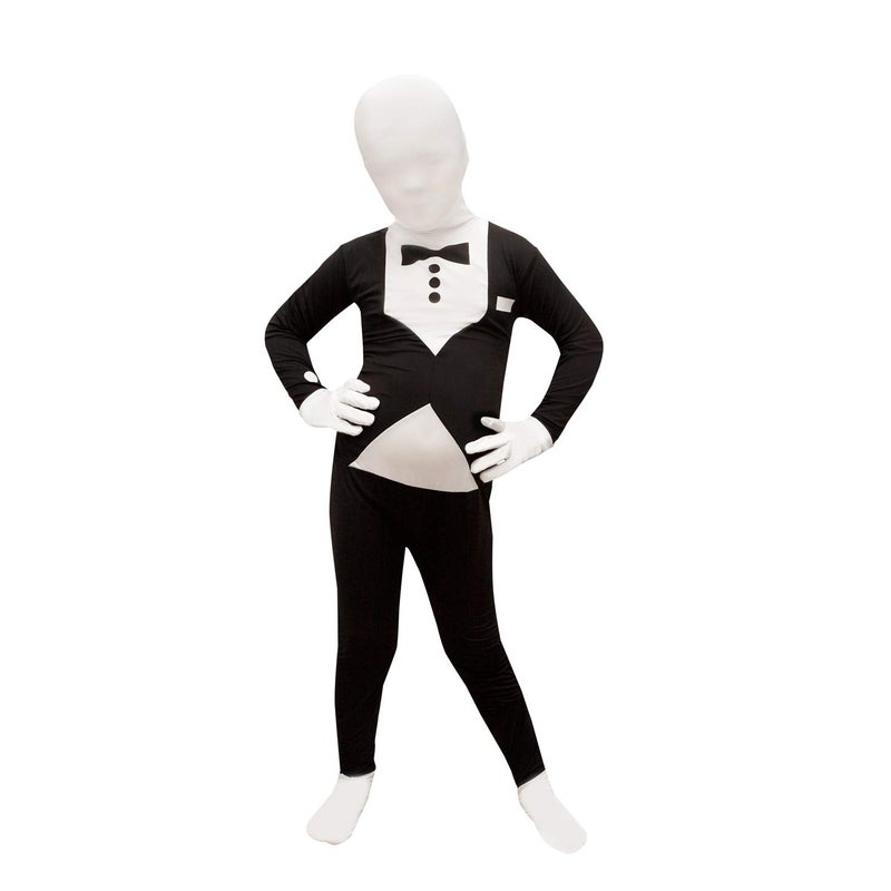 Morphsuits Tuxedo Kids Black Morph Suit, Boys Black Morph Suit, Kids Black Bodysuit Costume, Zentai Suit Scary Costumes Kids Small - Image 1